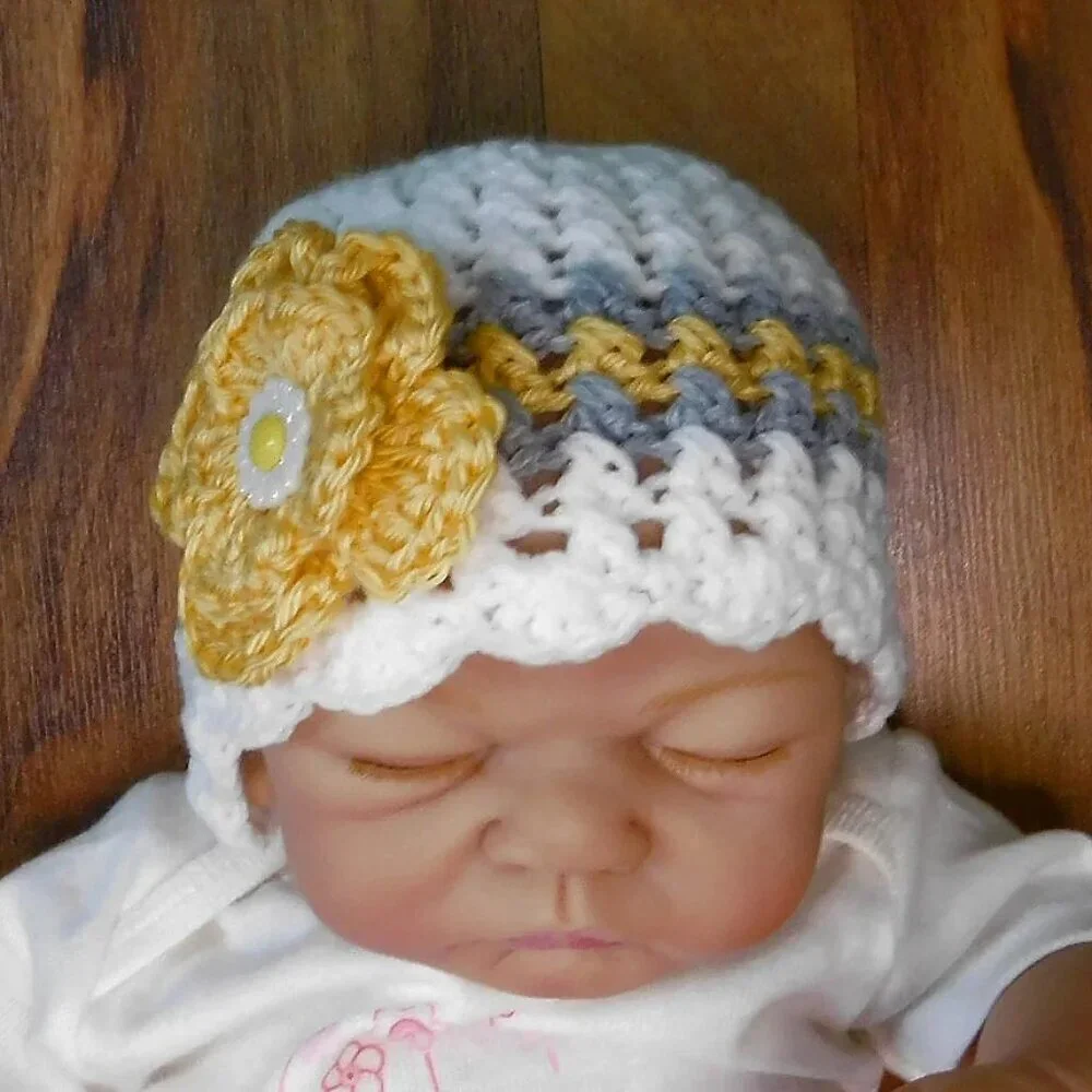 Crochet Baby Hat, Handmade Baby Hat, Infant Hat, Baby Shower Gift, Flower Hat
